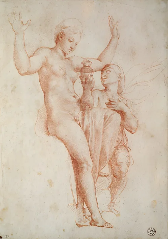 Raffael | Psyche bringt Venus die Büchse der Proserpina - 1516 | Giclée Kunstdruck gerahmt