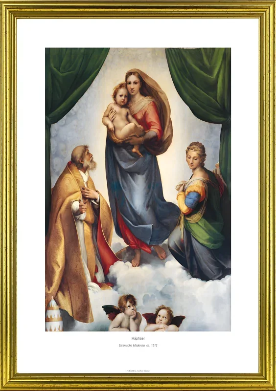 Raffael | Sixtinische Madonna – 1512 | Gallery Edition | Gerahmter Kunstdruck | Renaissance