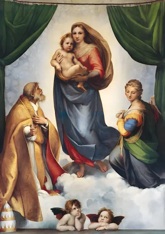 Raffael | Sixtinische Madonna - 1512 | Giclée Kunstdruck gerahmt