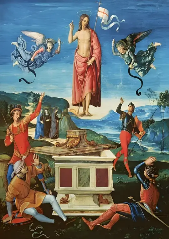 Raffael | Die Auferstehung Christi - 1499 | Giclée Kunstdruck gerahmt