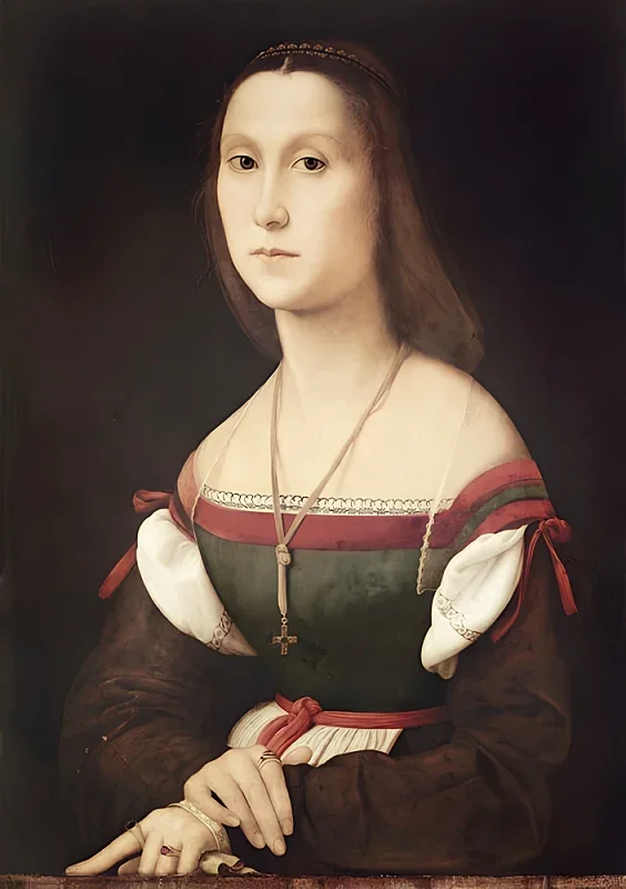 Raffael | Das Porträt einer Frau, die Stumme - 1507 | Giclée Kunstdruck gerahmt