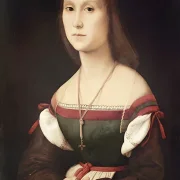 Raffael | Das Porträt einer Frau, die Stumme - 1507 | Giclée Kunstdruck gerahmt