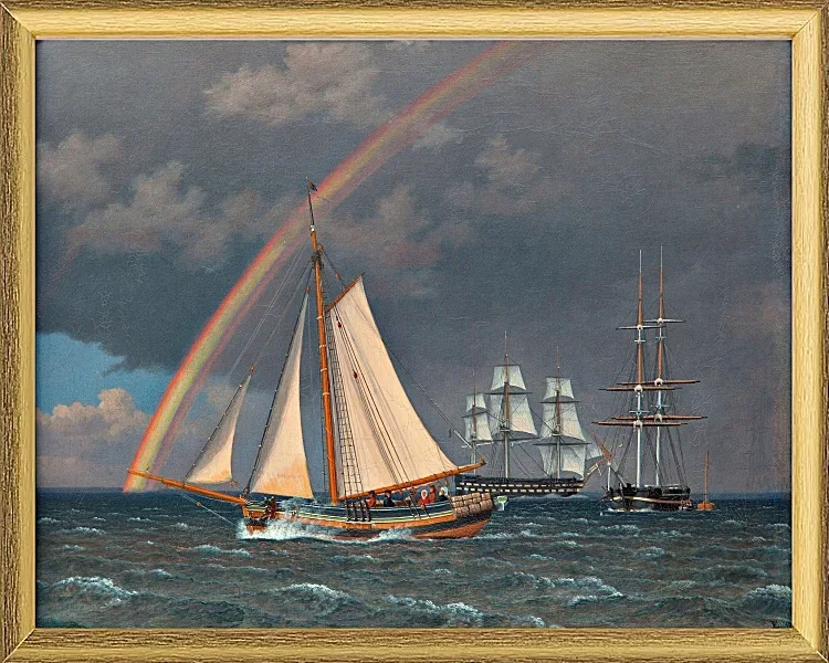 Regenbogen auf See und eine Kreuzungsjagd mit anderen Schiffen – 1836