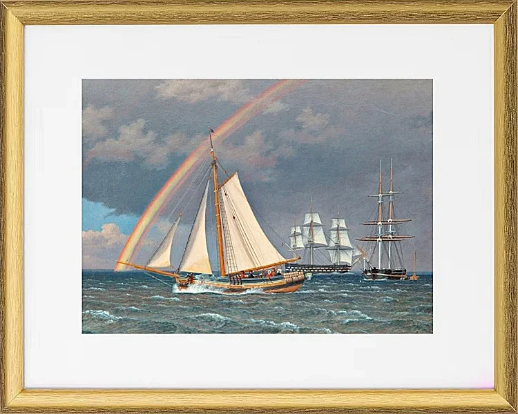 Regenbogen auf See und eine Kreuzungsjagd mit anderen Schiffen – 1836