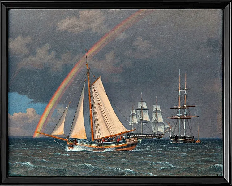 Regenbogen auf See und eine Kreuzungsjagd mit anderen Schiffen – 1836