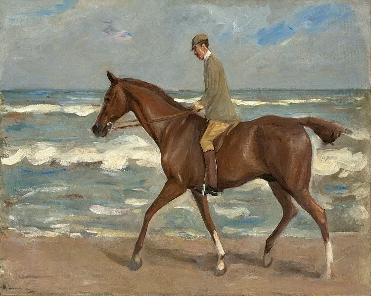 Reiter am Strand nach links - 1900