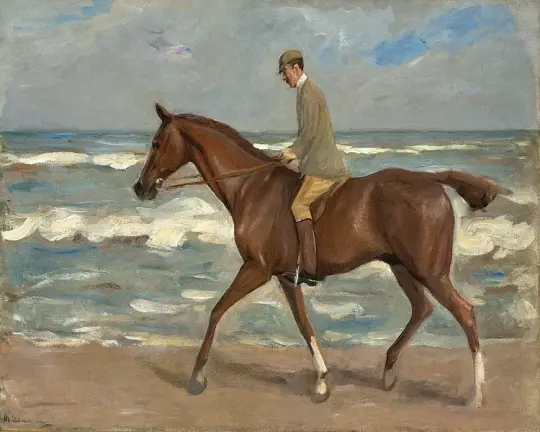 Reiter am Strand nach links - 1900