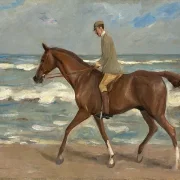 Reiter am Strand nach links - 1900
