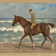 Reiter am Strand nach links - 1900