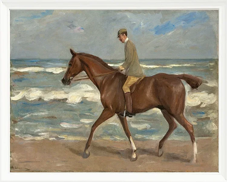 Reiter am Strand nach links - 1900