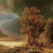 Rembrandt van Rijn | Landschaft mit dem Gleichnis vom barmherzigen Samariter - 1638 | Gerahmter Kunstdruck | Barock | formida