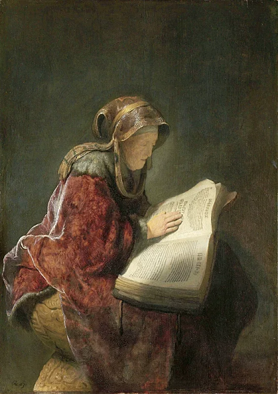 Rembrandt van Rijn | Lesende alte Frau – 1631 | Gerahmter Kunstdruck | Barock | formida