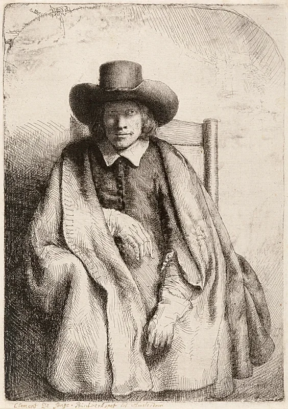 Rembrandt van Rijn | Clement de Jonghe, trykkeri - 1651 | Indrammet kunsttryk | Barok | formida