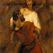Rembrandt van Rijn | Jakob brydes med englen - 1659 | Indrammet kunsttryk | Barok | formida