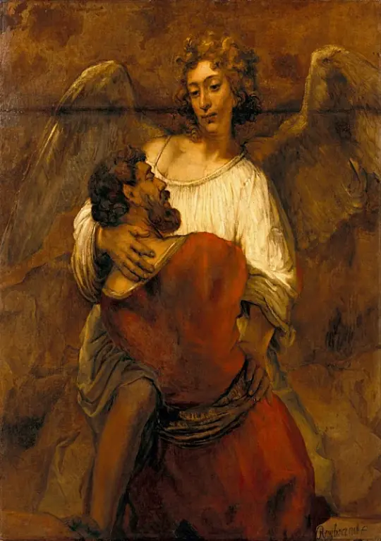 Rembrandt van Rijn | Jakob brydes med englen - 1659 | Indrammet kunsttryk | Barok | formida