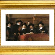 Rembrandt van Rijn | Die Beamten der Tuchmacher Gilde – 1662 | Gallery Edition | Gerahmter Kunstdruck | Barock