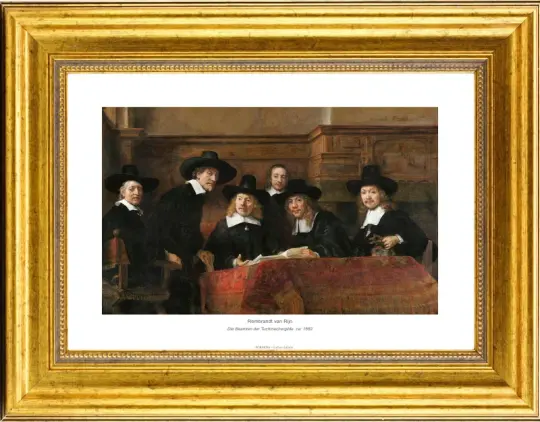 Rembrandt van Rijn | Embedsmændene i Klædemagernes Laug – 1662 | Gallery Edition | Indrammet kunsttryk | Barok