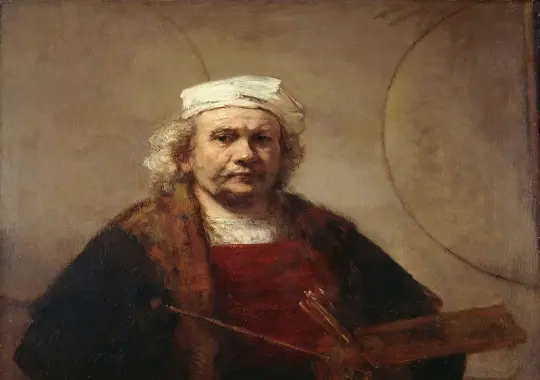 Rembrandt van Rijn | Selvportræt med to cirkler - 1666 | Indrammet kunsttryk | Barok | formida