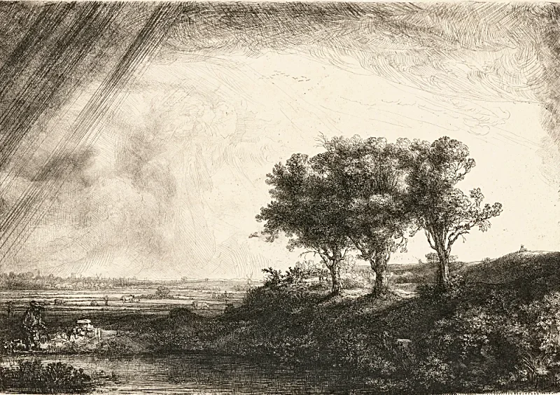 Rembrandt van Rijn | De tre træer - 1643 | Indrammet kunsttryk | Barok | formida
