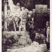 Rembrandt van Rijn | Nedstigningen fra korset med fakkel - 1654 | Indrammet kunsttryk | Barok | formida