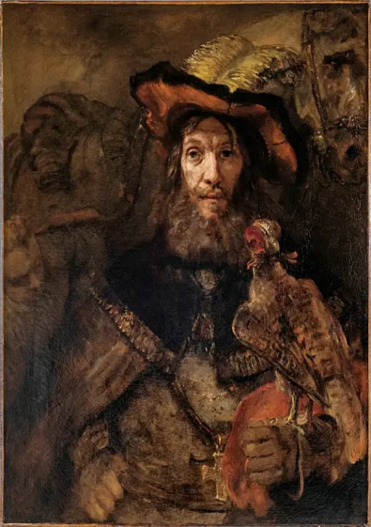 Rembrandt van Rijn | Mand med en Falken - 1661 | Indrammet kunsttryk | Barok | formida