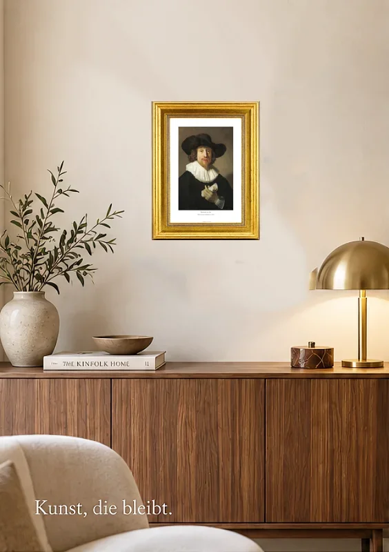 Rembrandt van Rijn | Mann mit einem Notenblatt – 1633 | Gallery Edition | Gerahmter Kunstdruck | Barock