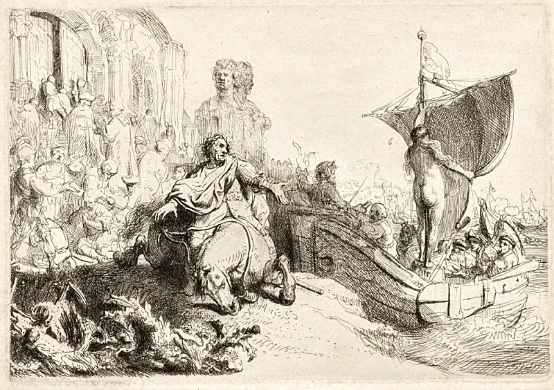 Rembrandt van Rijn | Lykkens Skib - 1633 | Indrammet kunsttryk | Barok | formida