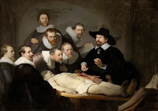 Rembrandt van Rijn | Dr. Nicolaes Tulps anatomi-lektion - 1632 | Indrammet kunsttryk | Barok | formida
