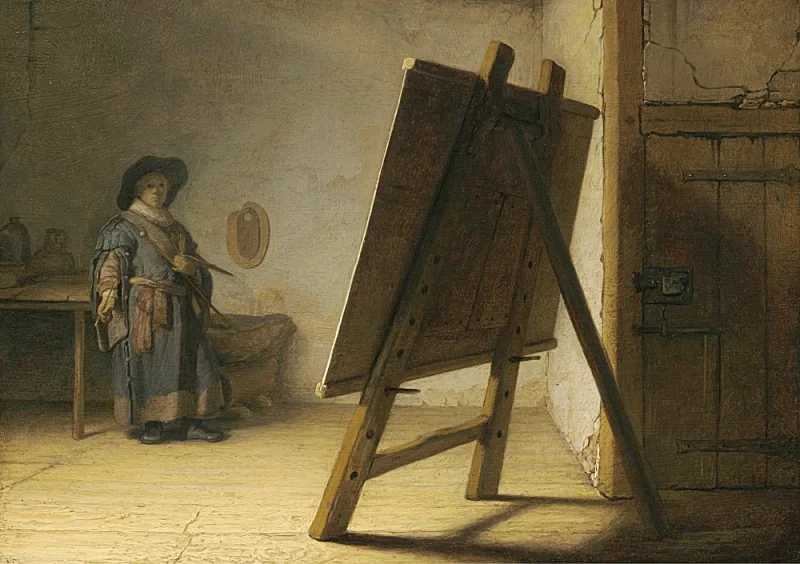 Rembrandt van Rijn | Kunstneren i sit atelier - 1628 | Indrammet kunsttryk | Barok | formida