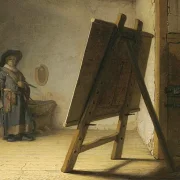 Rembrandt van Rijn | Kunstneren i sit atelier - 1628 | Indrammet kunsttryk | Barok | formida