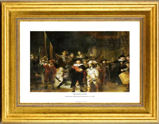 Rembrandt van Rijn | Nattevagt, Militiakompagni i District II - 1642 | Gallery Edition | Indrammet kunsttryk | Barok