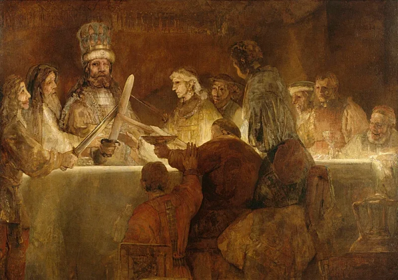 Rembrandt van Rijn | Batavernes sammensværgelse under Claudius Civilis - 1661 | Indrammet kunsttryk | Barok | formida