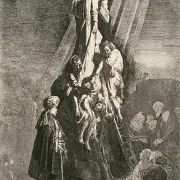 Rembrandt van Rijn | Nedstigningen fra korset; Anden tavle - 1633 | Indrammet kunsttryk | Barok | formida
