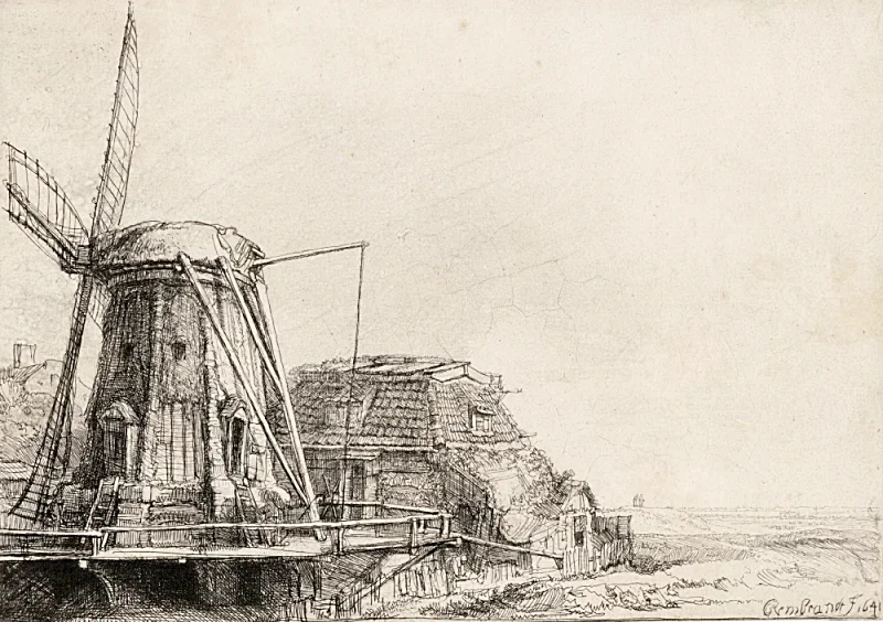 Rembrandt van Rijn | Vindmøllen - 1641 | Indrammet kunsttryk | Barok | formida