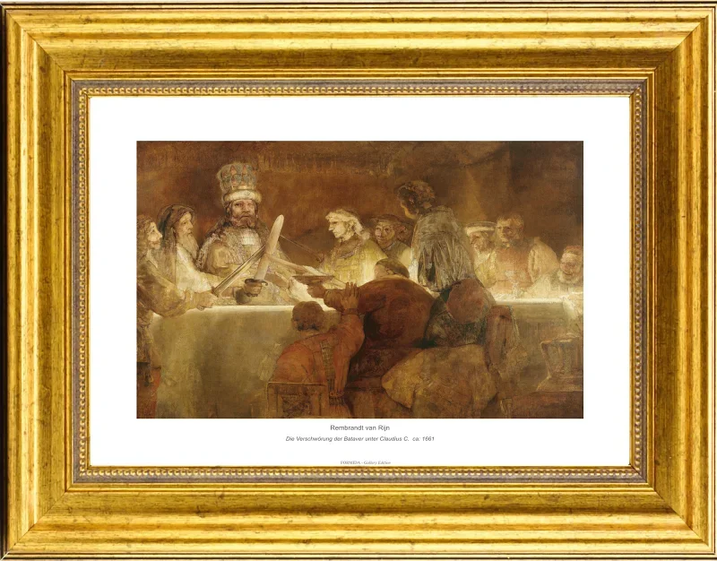 Rembrandt van Rijn | Die Verschwörung der Bataver unter Claudius Civilis – 1661 | Gallery Edition | Gerahmter Kunstdruck | Barock