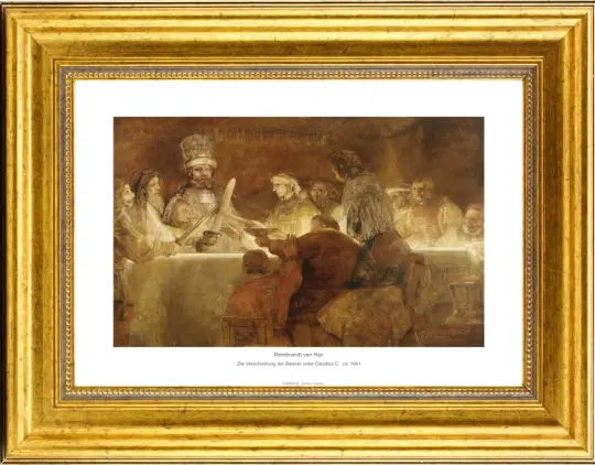 Rembrandt van Rijn | Die Verschwörung der Bataver unter Claudius Civilis – 1661 | Gallery Edition | Gerahmter Kunstdruck | Barock