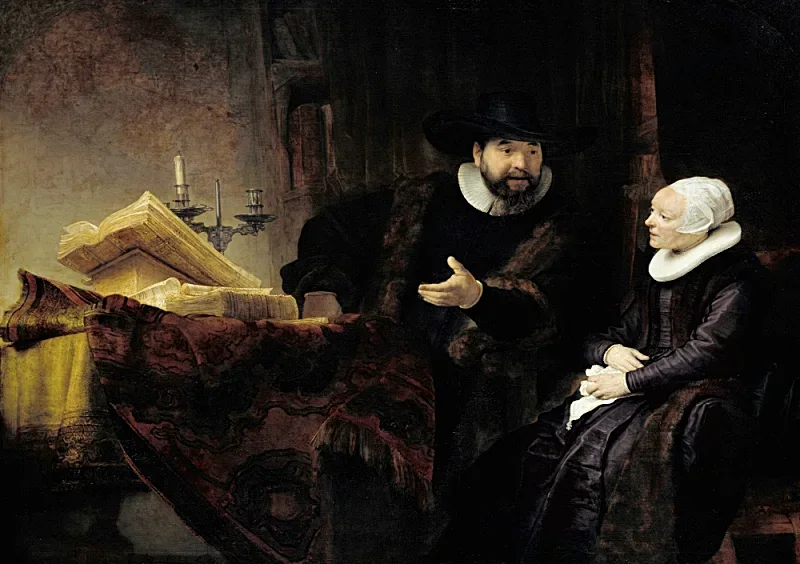 Rembrandt van Rijn | Mennonitprædikanten Anslo og hans Hustru -1641 | Indrammet kunsttryk | Barok | formida