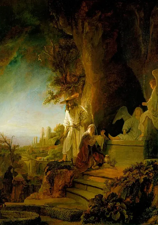 Rembrandt van Rijn | Christus und die heilige Maria Magdalena am Grab – 1638 | Gerahmter Kunstdruck | Barock | formida