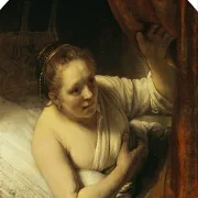 Rembrandt van Rijn | En kvinde i sengen - 1645 | Indrammet kunsttryk | Barok | formida