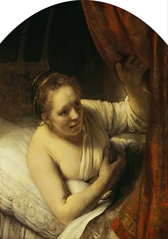 Rembrandt van Rijn | En kvinde i sengen - 1645 | Indrammet kunsttryk | Barok | formida