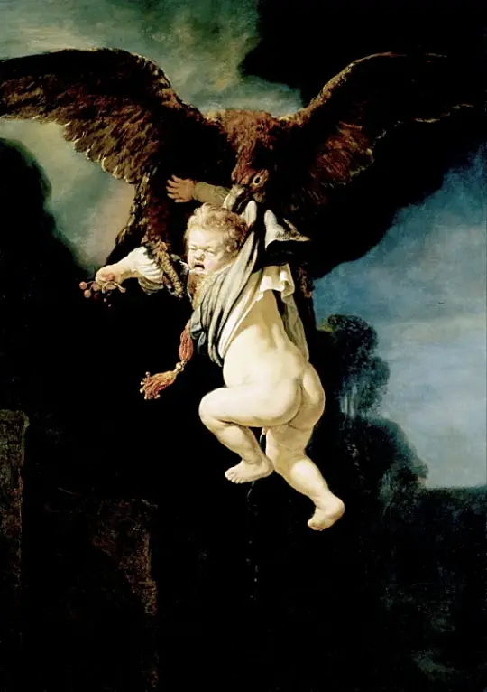 Rembrandt van Rijn | Ganymedes bortførelse - 1635 | Indrammet kunsttryk | Barok | formida