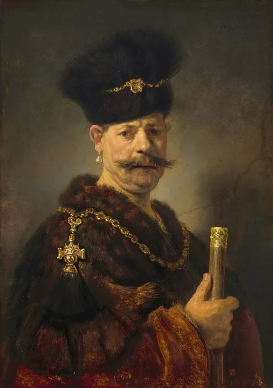 Rembrandt van Rijn | Ein polnischer Adliger - 1637 | Giclée Kunstdruck gerahmt