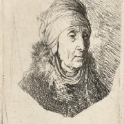 Rembrandt van Rijn | En kvinde med en høj hovedbeklædning - 1630 | Indrammet kunsttryk | Barok | formida