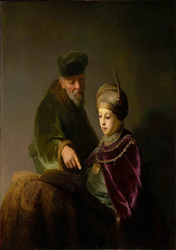 Rembrandt van Rijn | En ung lærd og hans lærer - 1629 | Indrammet kunsttryk | Barok | formida