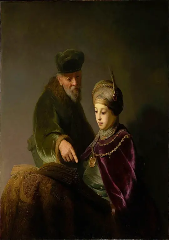 Rembrandt van Rijn | En ung lærd og hans lærer - 1629 | Indrammet kunsttryk | Barok | formida