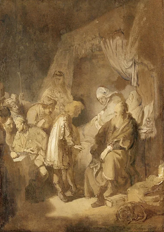 Rembrandt van Rijn | Josef fortæller sine drømme - 1633 | Indrammet kunsttryk | Barok | formida