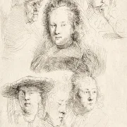 Rembrandt van Rijn | Studien über den Kopf von Saskia - 1636 | Gerahmter Kunstdruck | Barock | formida