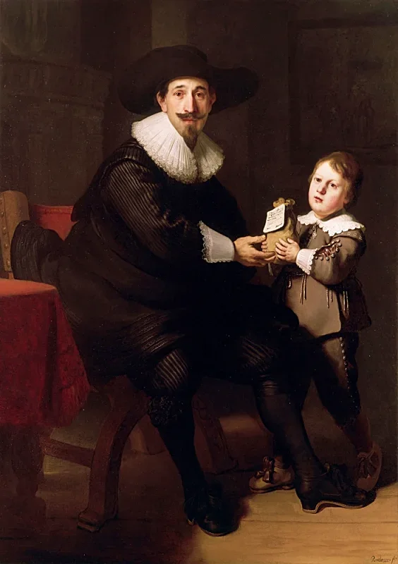 Rembrandt van Rijn | Jean Pellicorne med sin søn Caspar - 1632 | Indrammet kunsttryk | Barok | formida