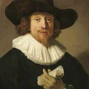 Rembrandt van Rijn | Mand med et nodeark - 1633 | Indrammet kunsttryk | Barok | formida