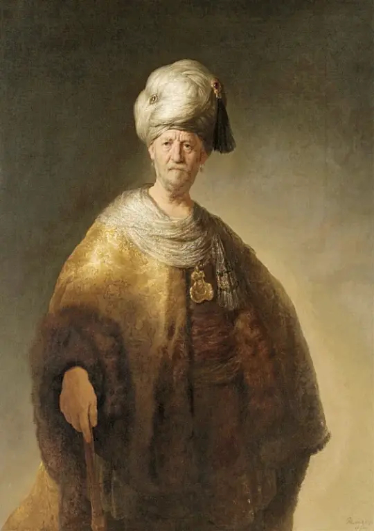 Rembrandt van Rijn | Mand i orientalsk kostume - 1632 | Indrammet kunsttryk | Barok | formida
